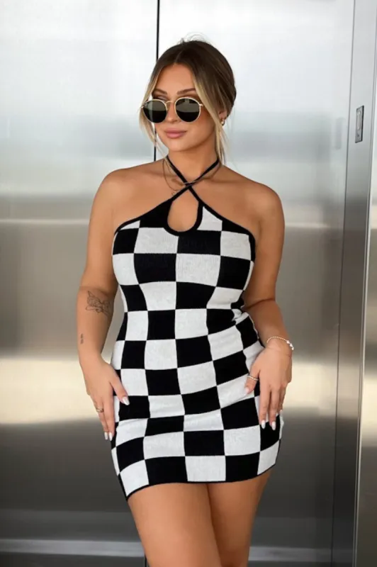 Pollen dress - Black/White Checkered sold by Thats So Fetch