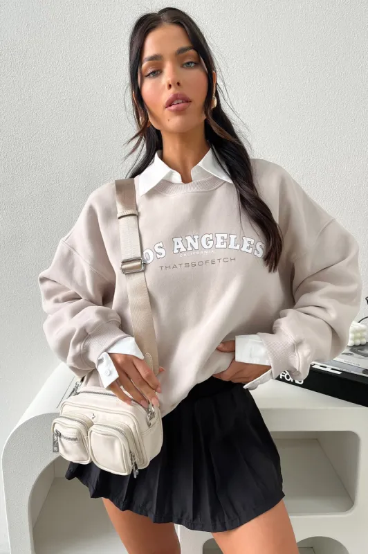 Los Angeles Crewneck - Bone sold by Thats So Fetch