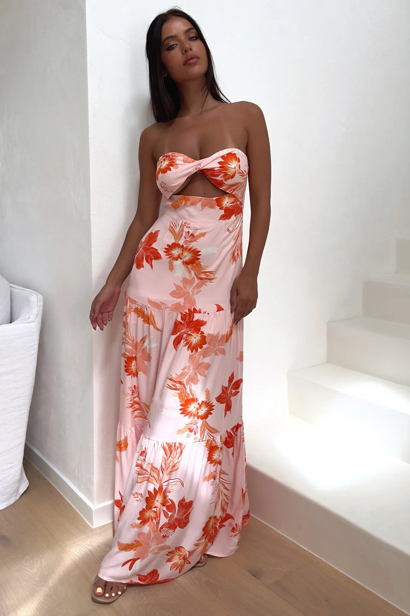 Giada Maxi Dress - Orange Floral sold by Thats So Fetch product image thumbnail 3