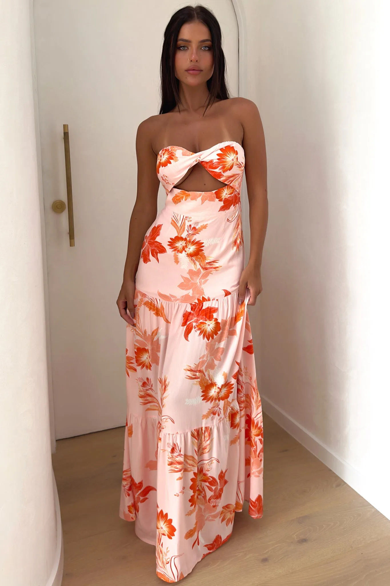Giada Maxi Dress - Orange Floral sold by Thats So Fetch