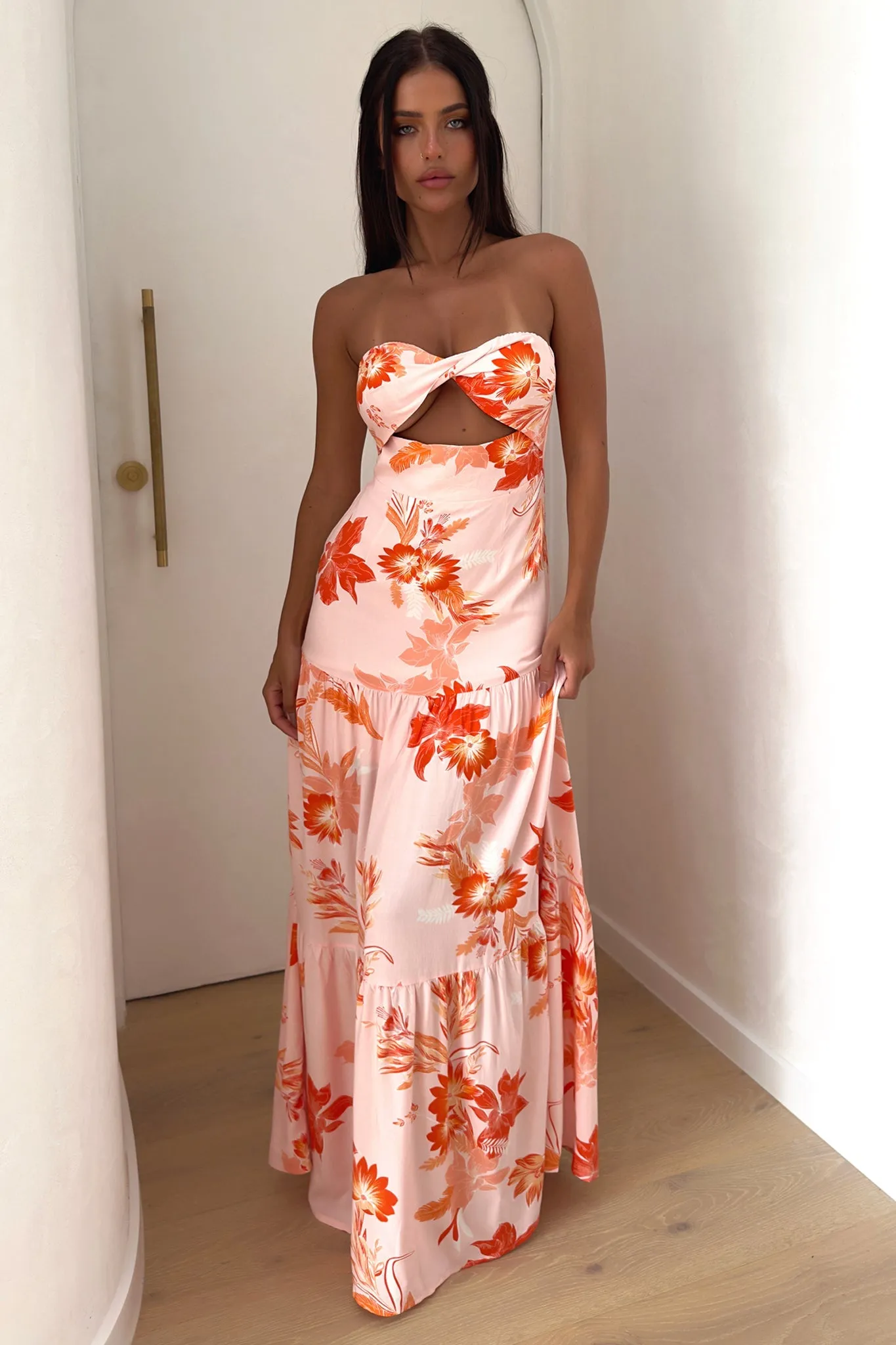 Giada Maxi Dress - Orange Floral sold by Thats So Fetch product image thumbnail 2