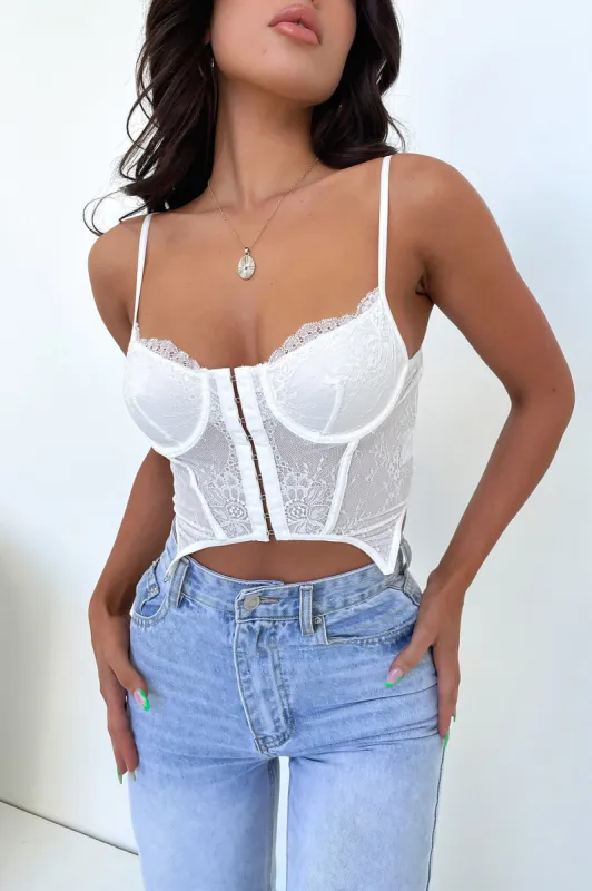 Spencer Bustier - White sold by Thats So Fetch