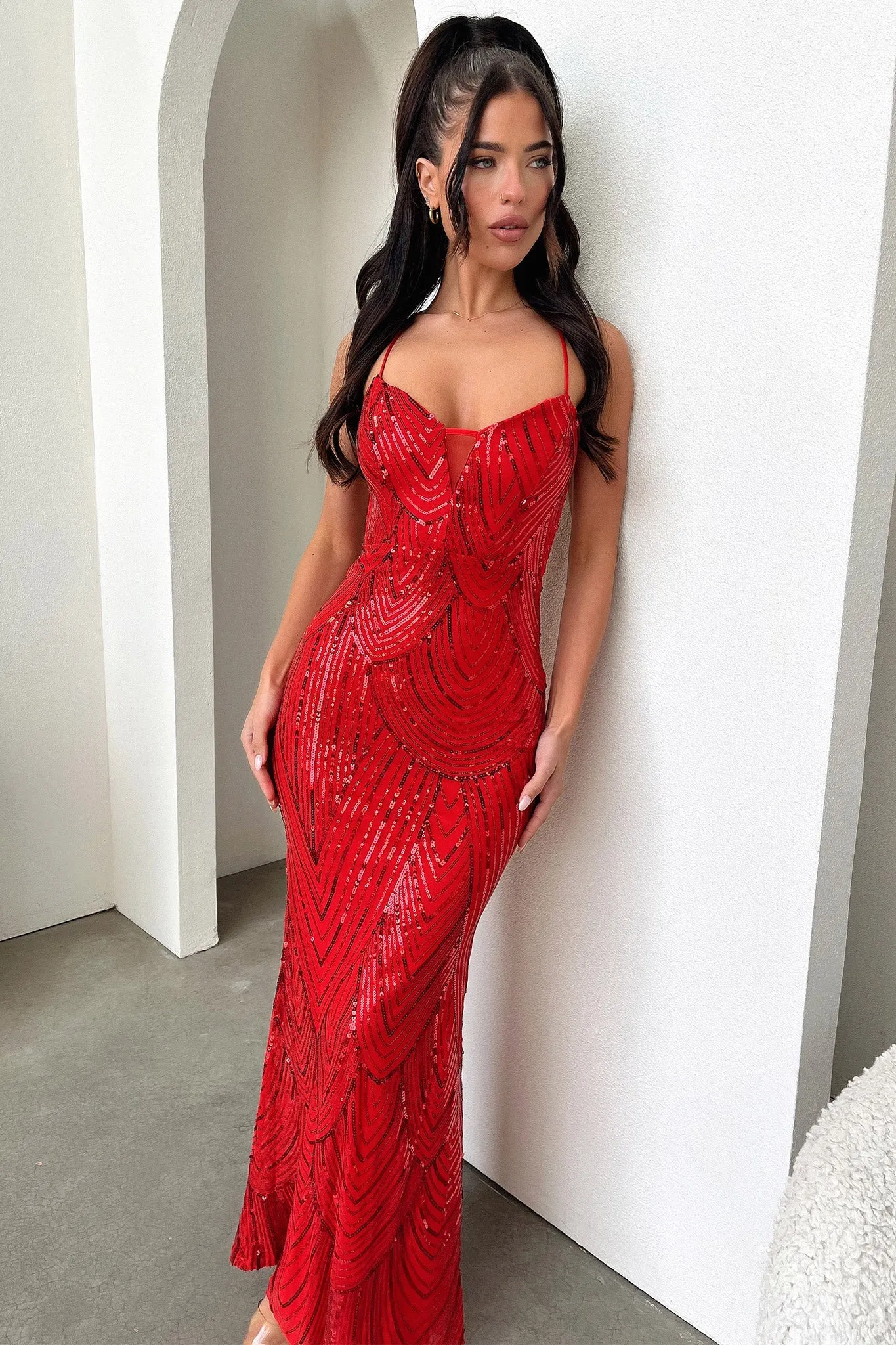 Nolan Maxi Dress - Red sold by Thats So Fetch