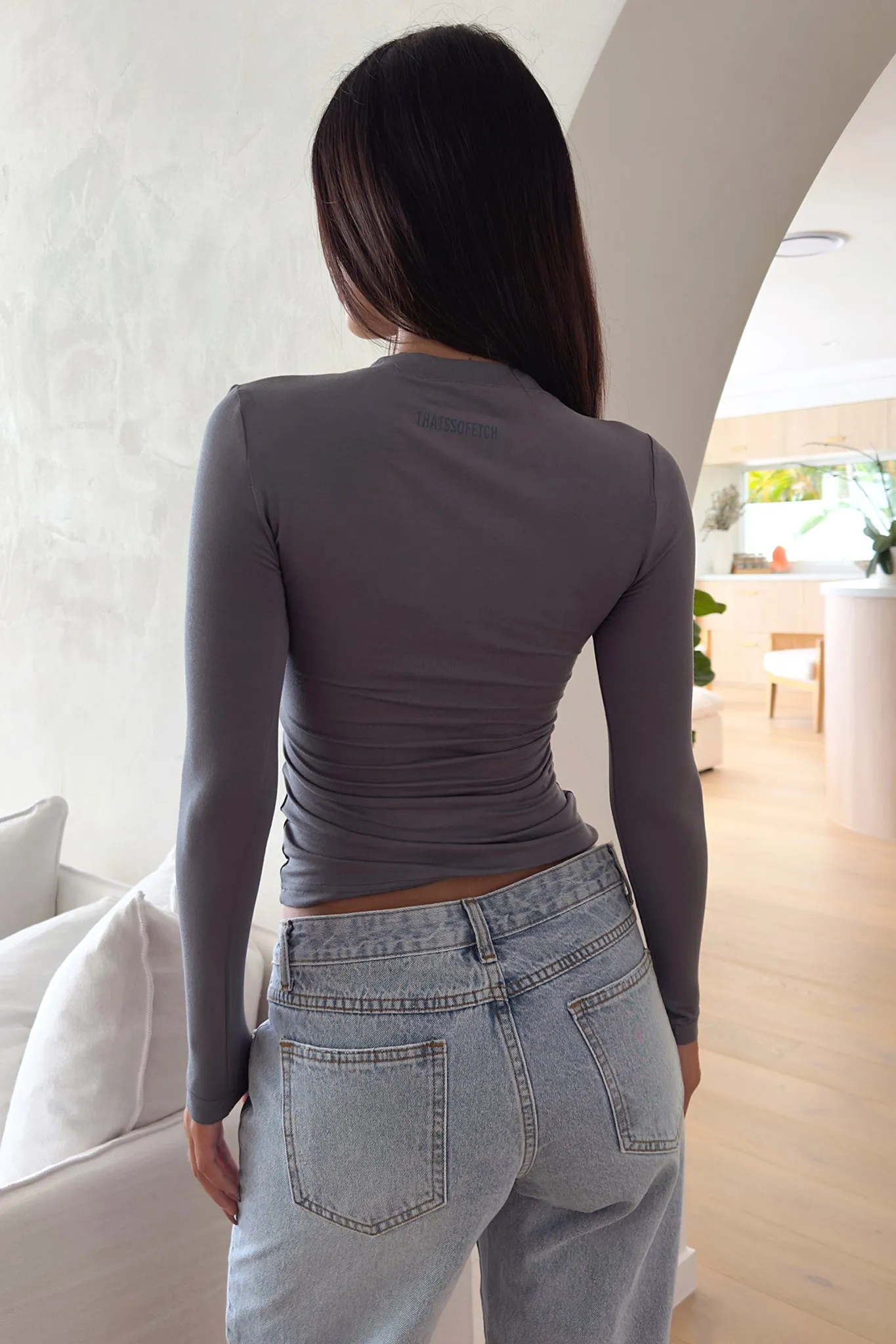 Amos Long Sleeve Tee - Charcoal sold by Thats So Fetch product image thumbnail 4