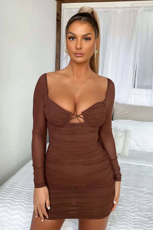 Cassandra Dress - Brown sold by Thats So Fetch