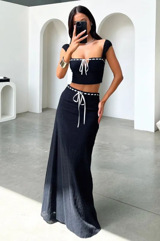 Flora Maxi Skirt - Black sold by Thats So Fetch