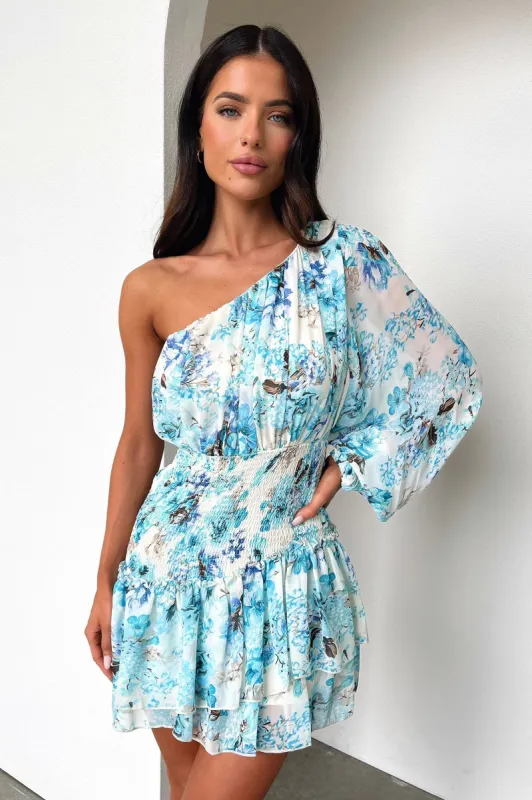Katina Mini Dress - Dark Blue Floral sold by Thats So Fetch