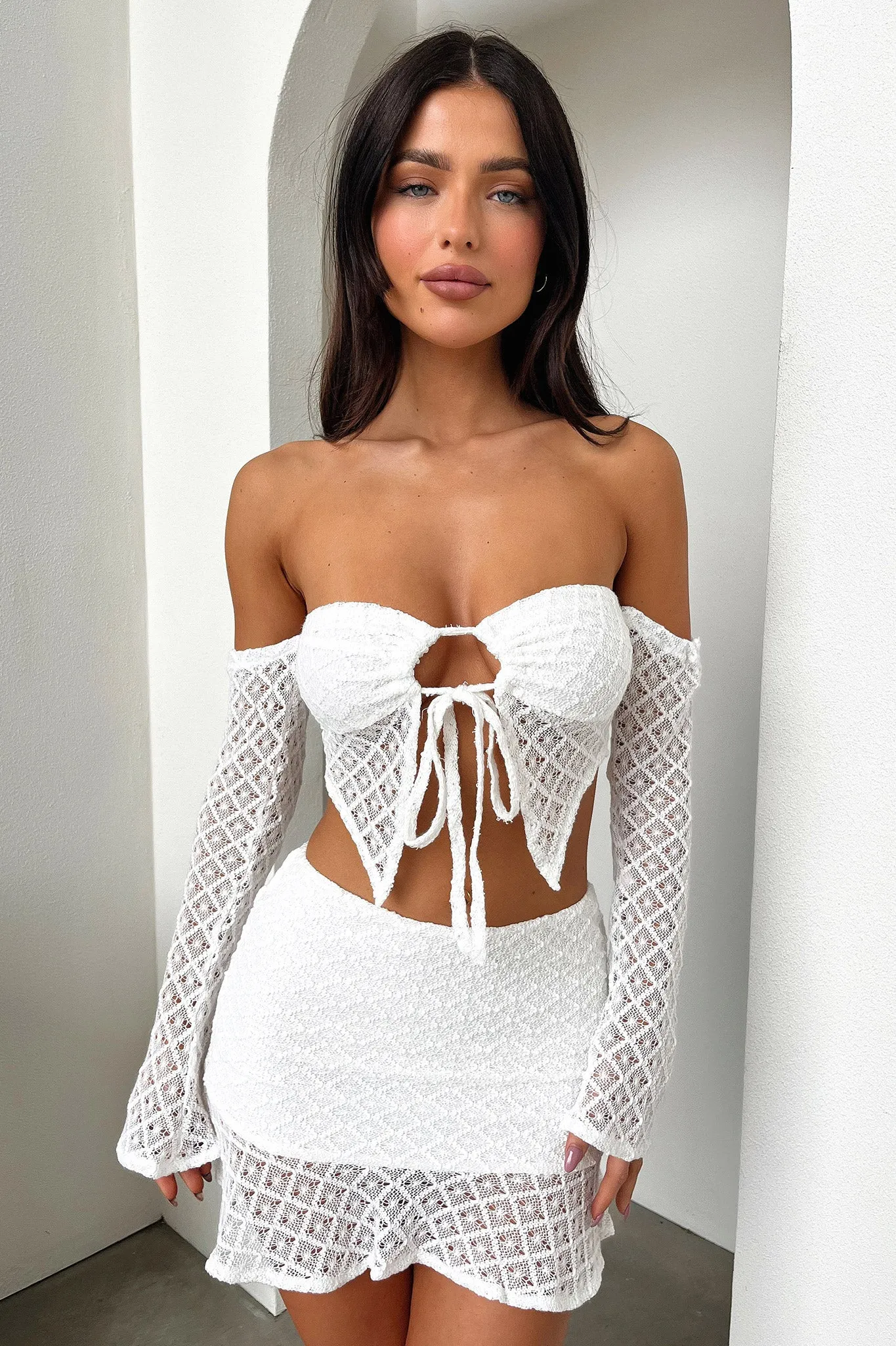 Devoted Mini Skirt - White sold by Thats So Fetch product image thumbnail 5