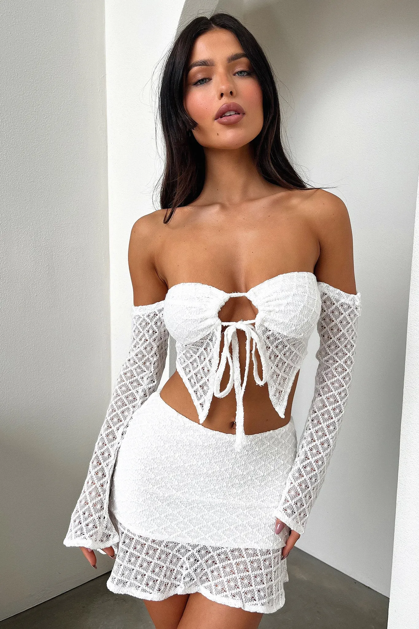 Devoted Mini Skirt - White sold by Thats So Fetch product image thumbnail 3