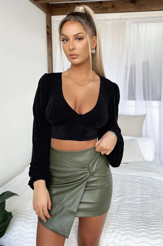 Celine Long Sleeve Crop - Black sold by Thats So Fetch
