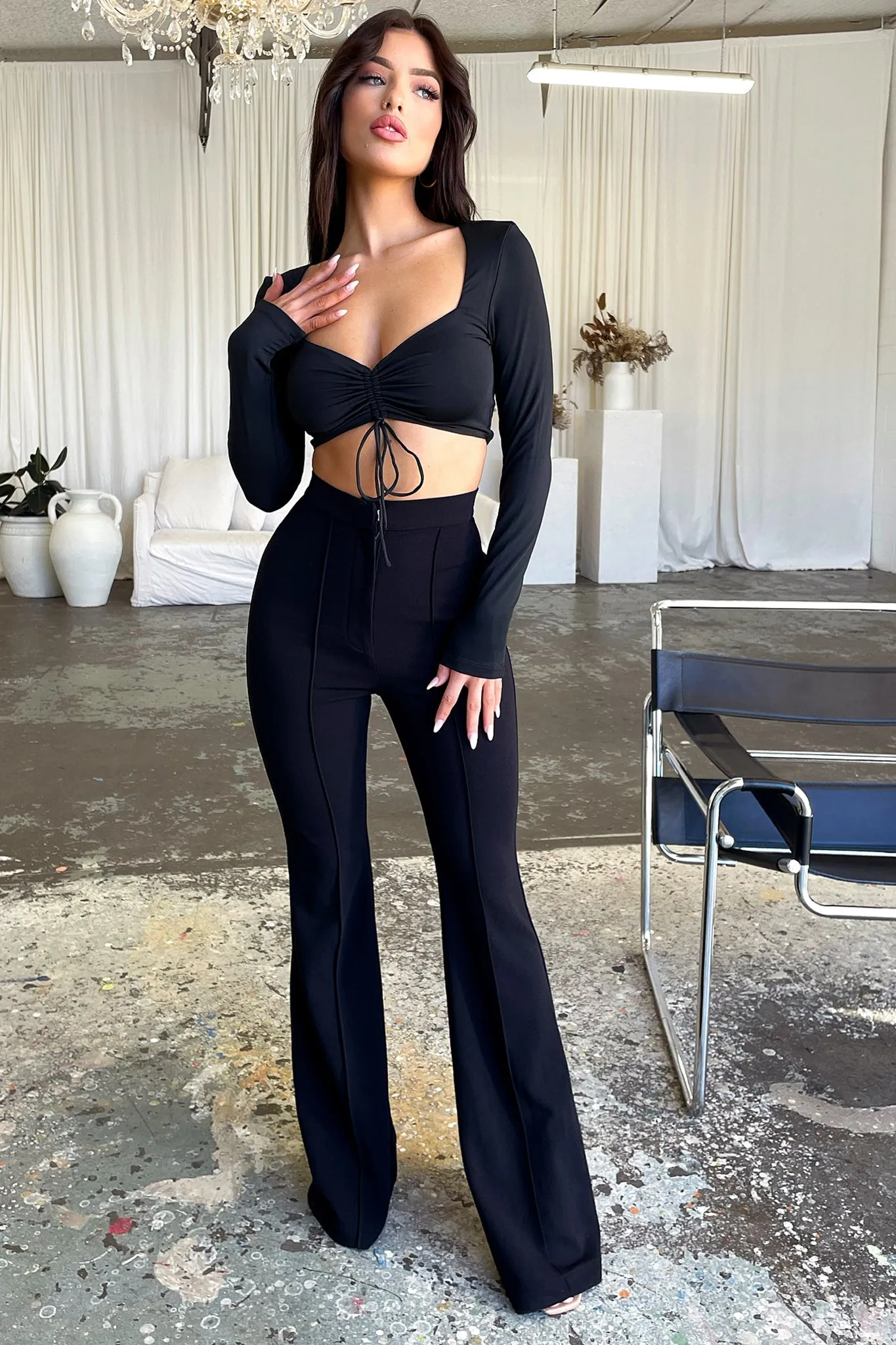 【最終価格】PACHMAN FLARE HALF PANTS(black 38) Illuminate Flare Pant Black Online | Zimmermann