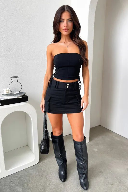 Fergus Cargo Mini Skirt - Black sold by Thats So Fetch