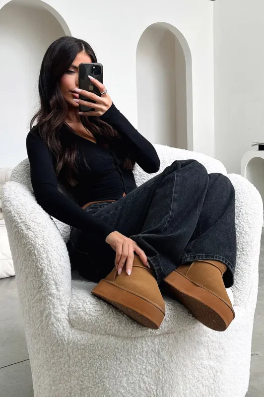 Eesha Platform Boots - Chestnut sold by Thats So Fetch