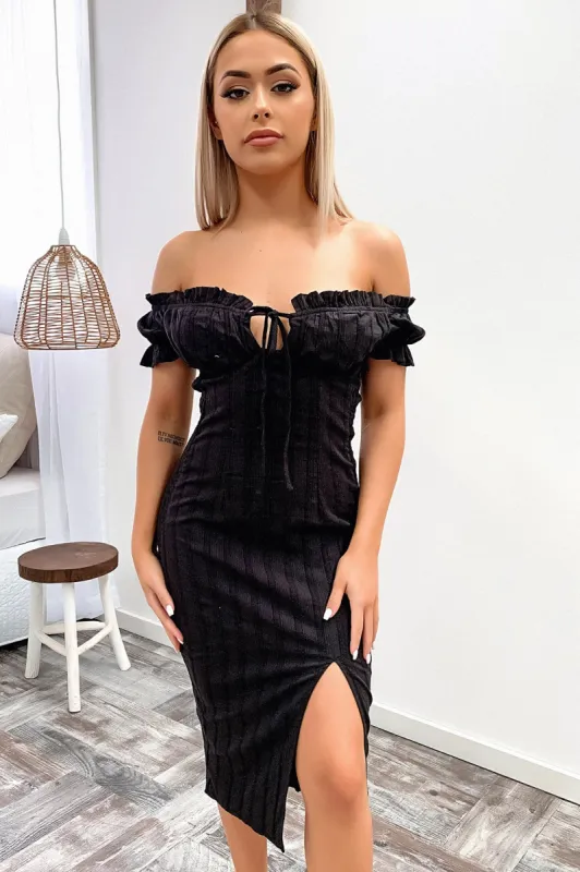 Maisie Midi Dress - Black sold by Thats So Fetch