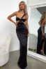 Alexia One Shoulder Satin Maxi Dress - Black sold by Thats So Fetch