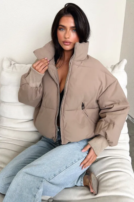 Ajax Puffer Jacket - Tan sold by Thats So Fetch