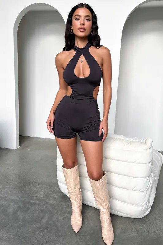 Gianna Playsuit - Dark Charcoal sold by Thats So Fetch