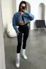 King Cropped Denim Jacket - Blue Denim sold by Thats So Fetch
