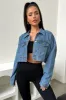 King Cropped Denim Jacket - Blue Denim sold by Thats So Fetch