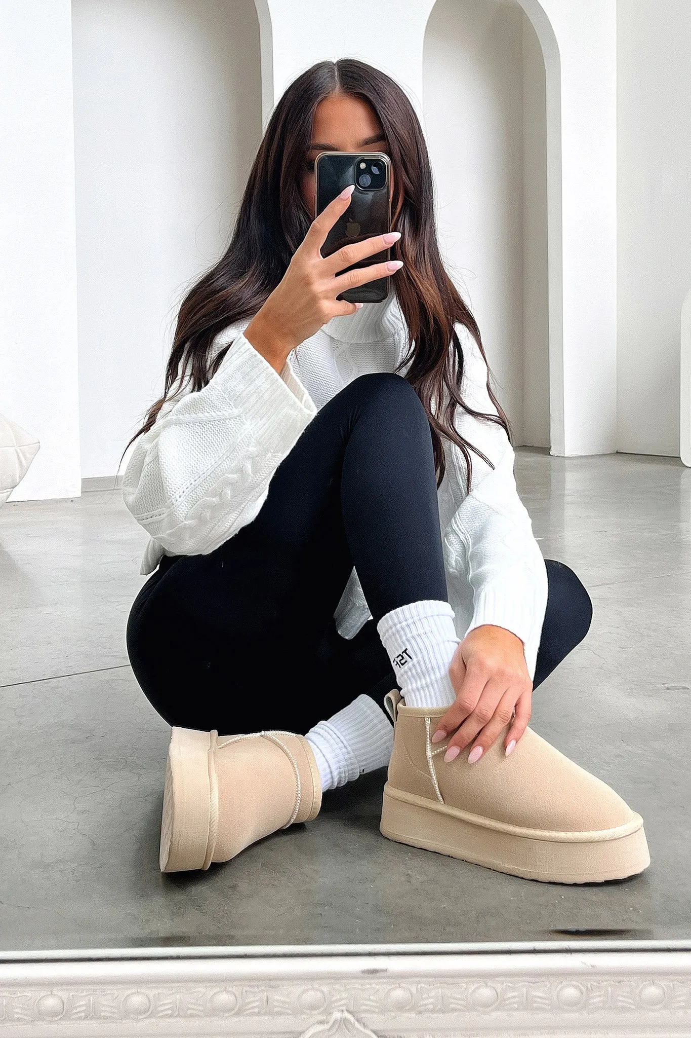 Eesha Platform Boots - Sand sold by Thats So Fetch product image thumbnail 4