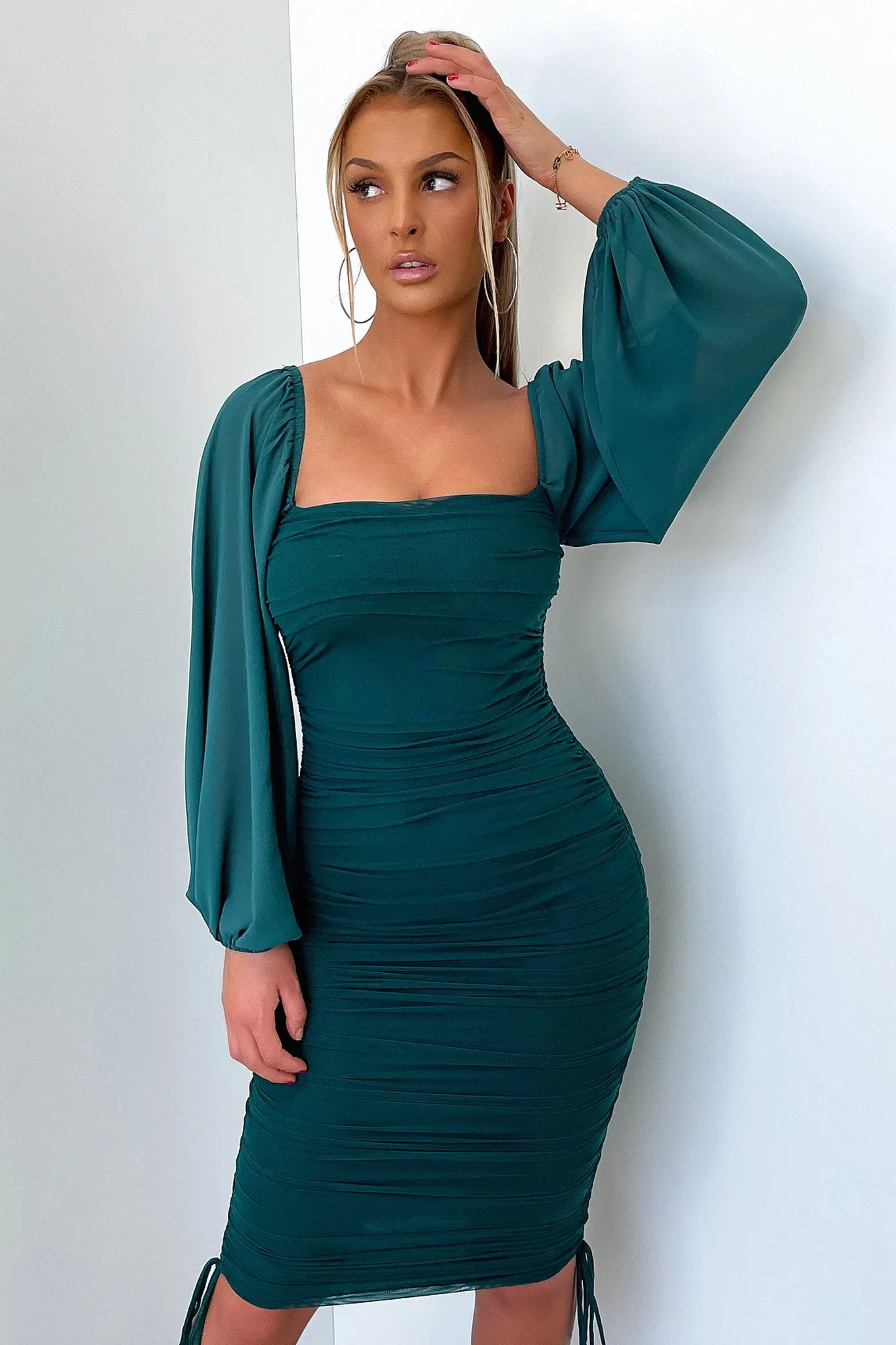 Lorde Midi Dress - Emerald sold by Thats So Fetch product image thumbnail 3