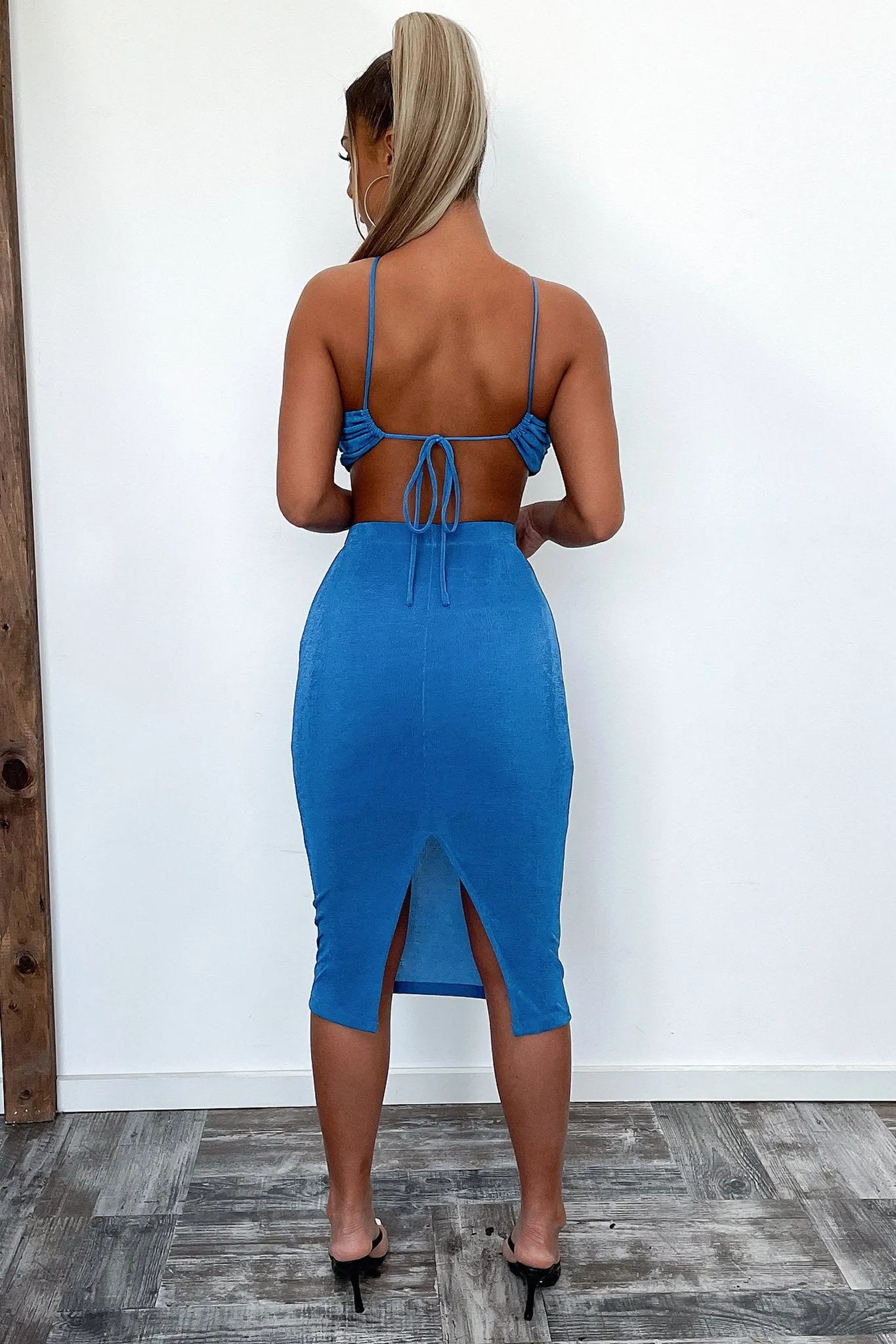 Fumes Midi Skirt - Blue sold by Thats So Fetch product image thumbnail 5
