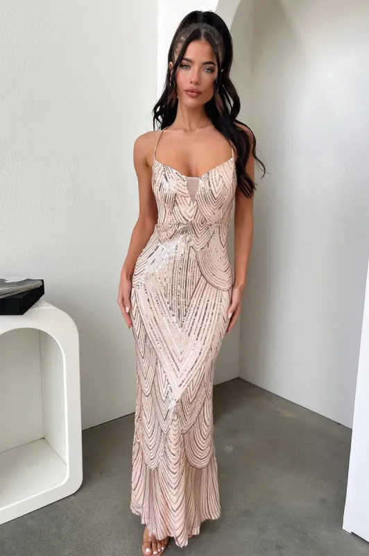 Nolan Maxi Dress - Gold sold by Thats So Fetch