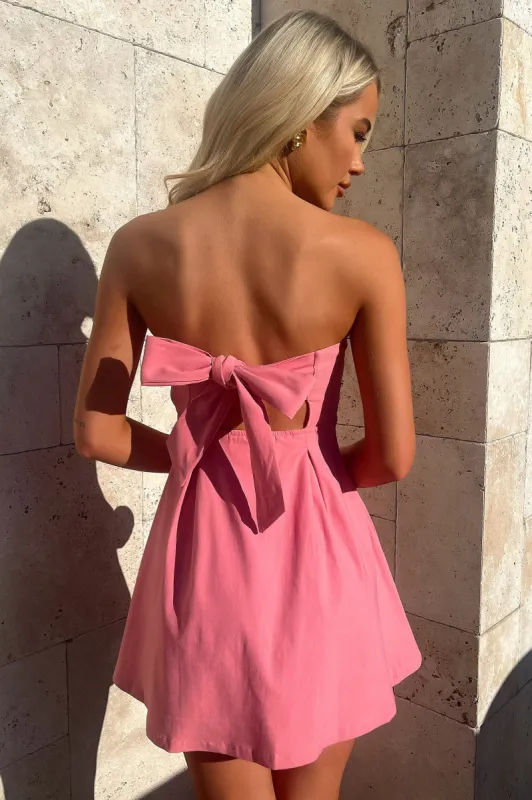 Charlize Strapless Mini Dress - Pink sold by Thats So Fetch