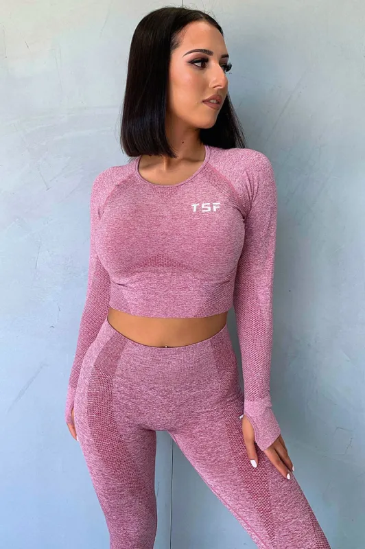 TSF Fox Long Sleeve Crop - Pink sold by Thats So Fetch