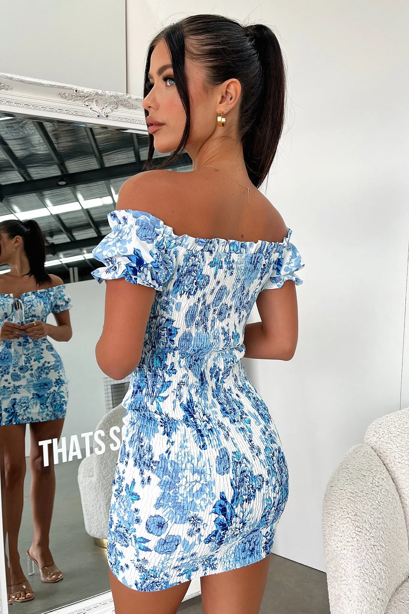 Maisie Dress - Blue/White Floral sold by Thats So Fetch product image thumbnail 5