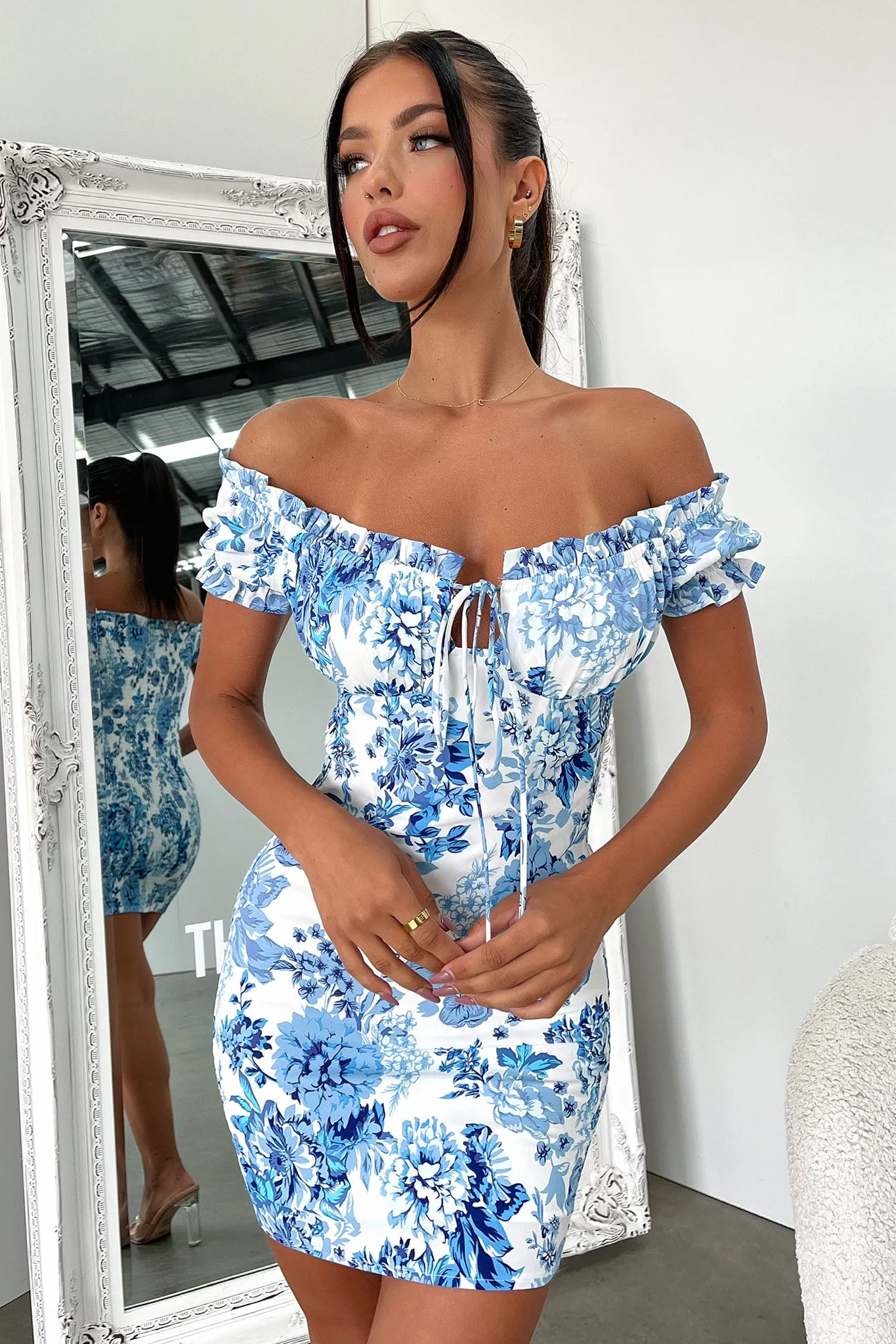 Maisie Dress - Blue/White Floral sold by Thats So Fetch product image thumbnail 2