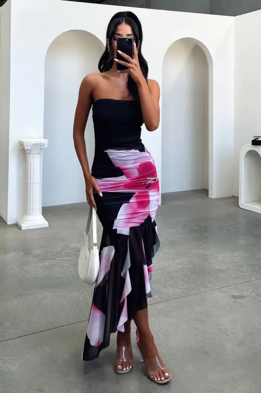 Alrita Strapless Midi Dress - Black sold by Thats So Fetch