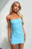 Sedona Lace Strapless Mini Dress - Blue sold by Thats So Fetch