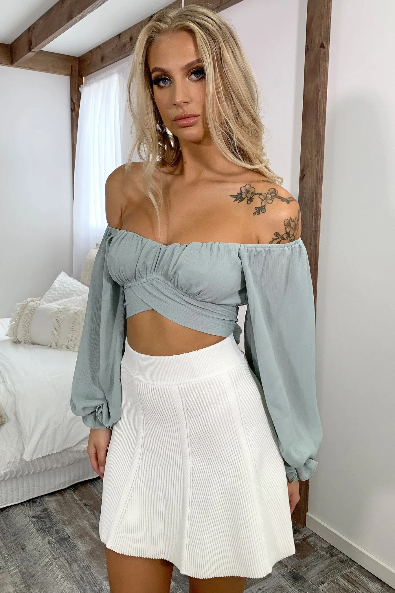 Elliot Long Sleeve Crop - Sage sold by Thats So Fetch product image thumbnail 5