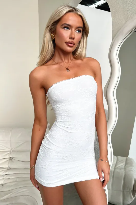 Sedona Lace Strapless Mini Dress - White sold by Thats So Fetch