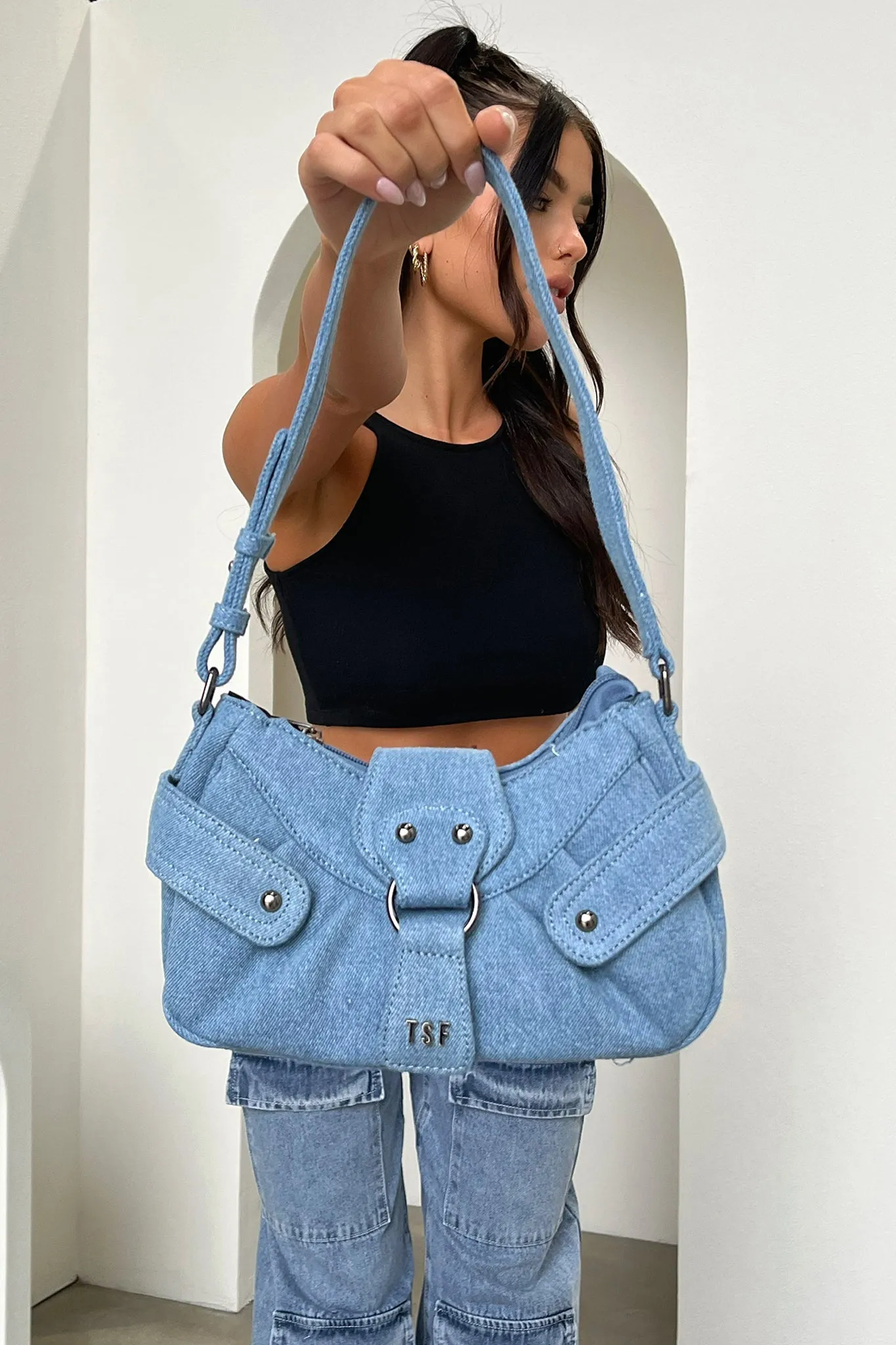 Nevaeh Shoulder Bag - Denim sold by Thats So Fetch product image thumbnail 2