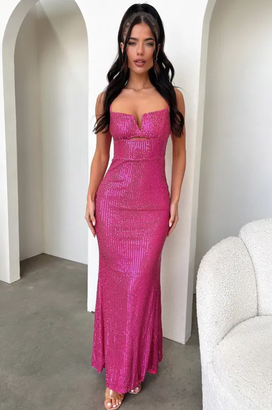 Bonnie Sequin Maxi Dress - Hot Pink sold by Thats So Fetch