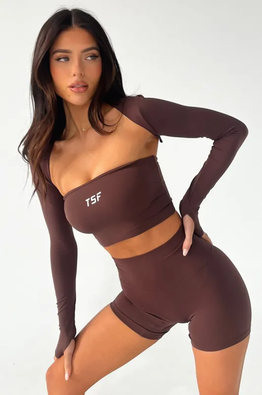 Koda Strapless Crop - Brown sold by Thats So Fetch