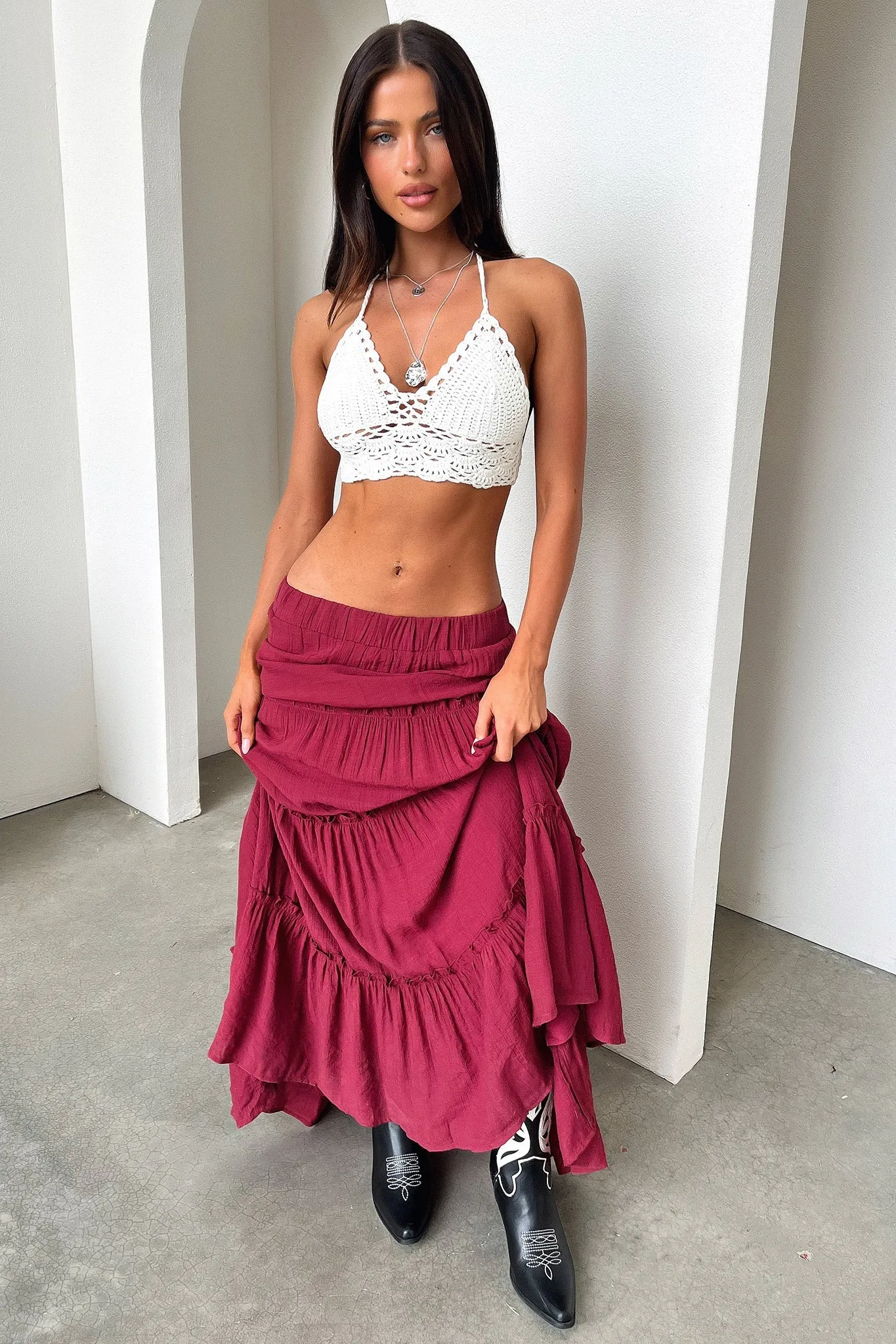 Valetta Crochet Halter Crop - White sold by Thats So Fetch product image thumbnail 4