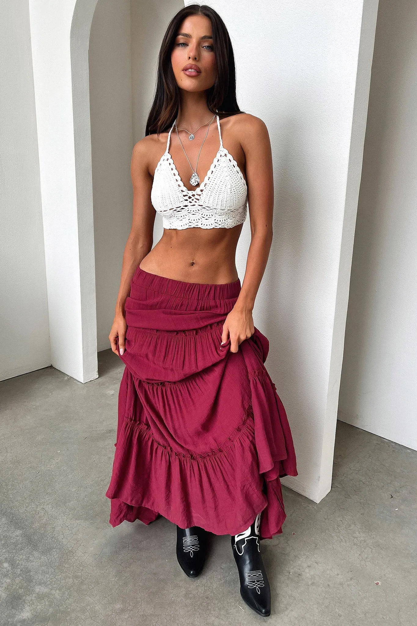 Valetta Crochet Halter Crop - White sold by Thats So Fetch product image thumbnail 2