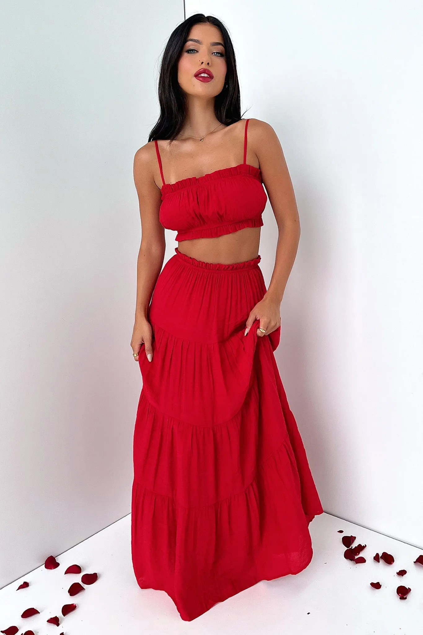 Selina Maxi Skirt - Red sold by Thats So Fetch product image thumbnail 3