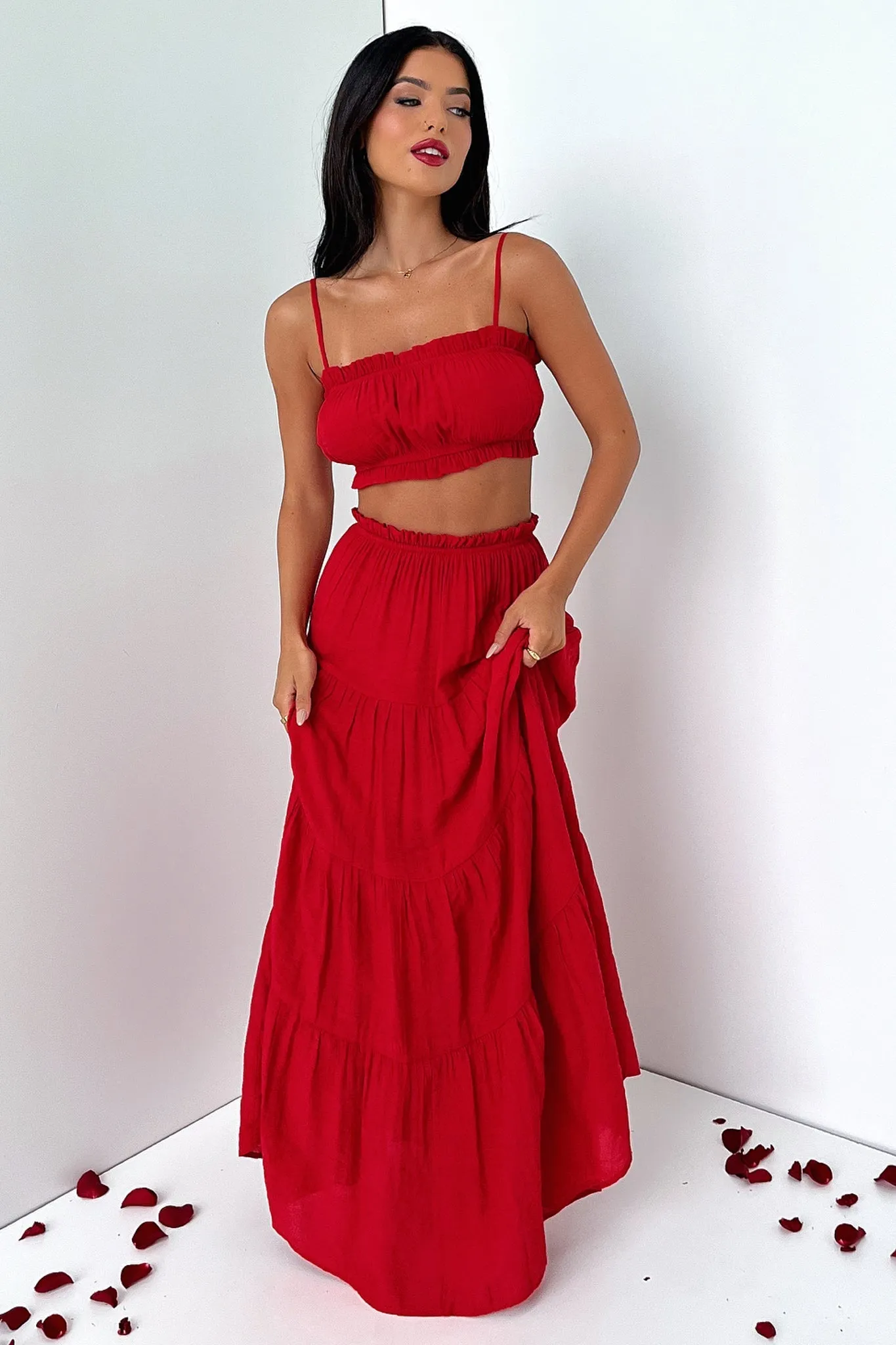 Selina Maxi Skirt - Red sold by Thats So Fetch product image thumbnail 5