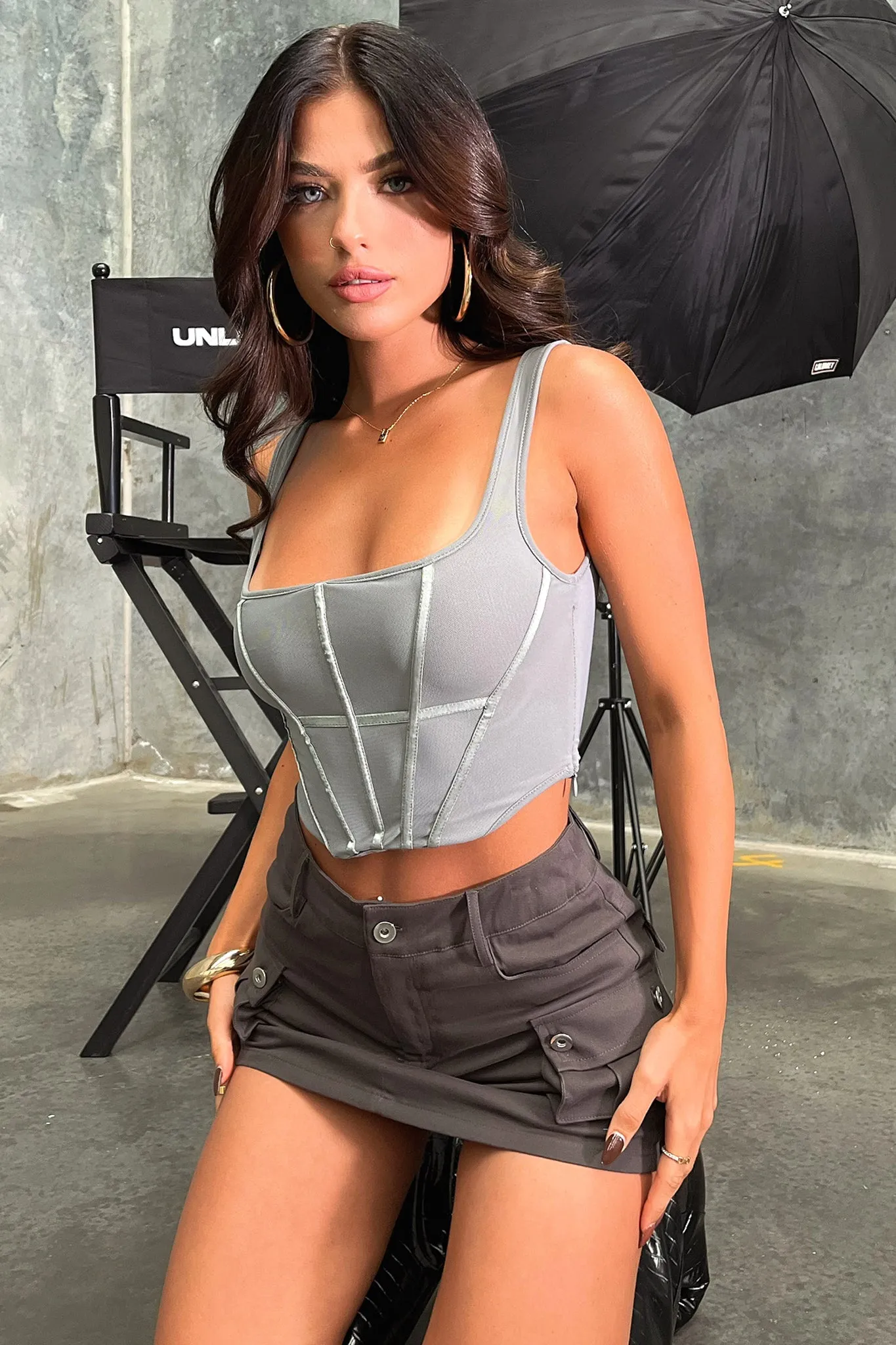 Carmen Cargo Skort - Charcoal sold by Thats So Fetch product image thumbnail 2