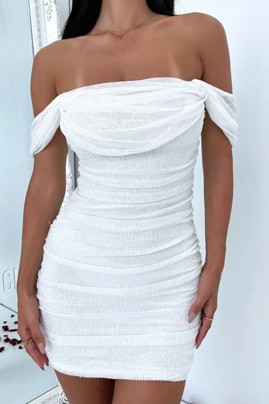 Nara Dress - White Sequin sold by Thats So Fetch