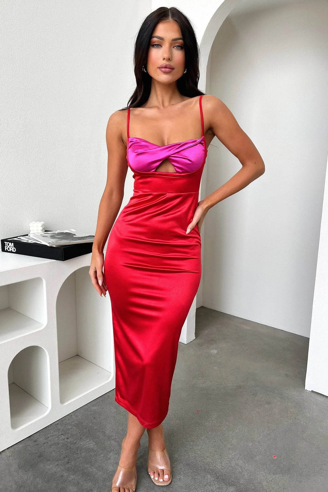 Krista Midi Dress - Red sold by Thats So Fetch product image thumbnail 3