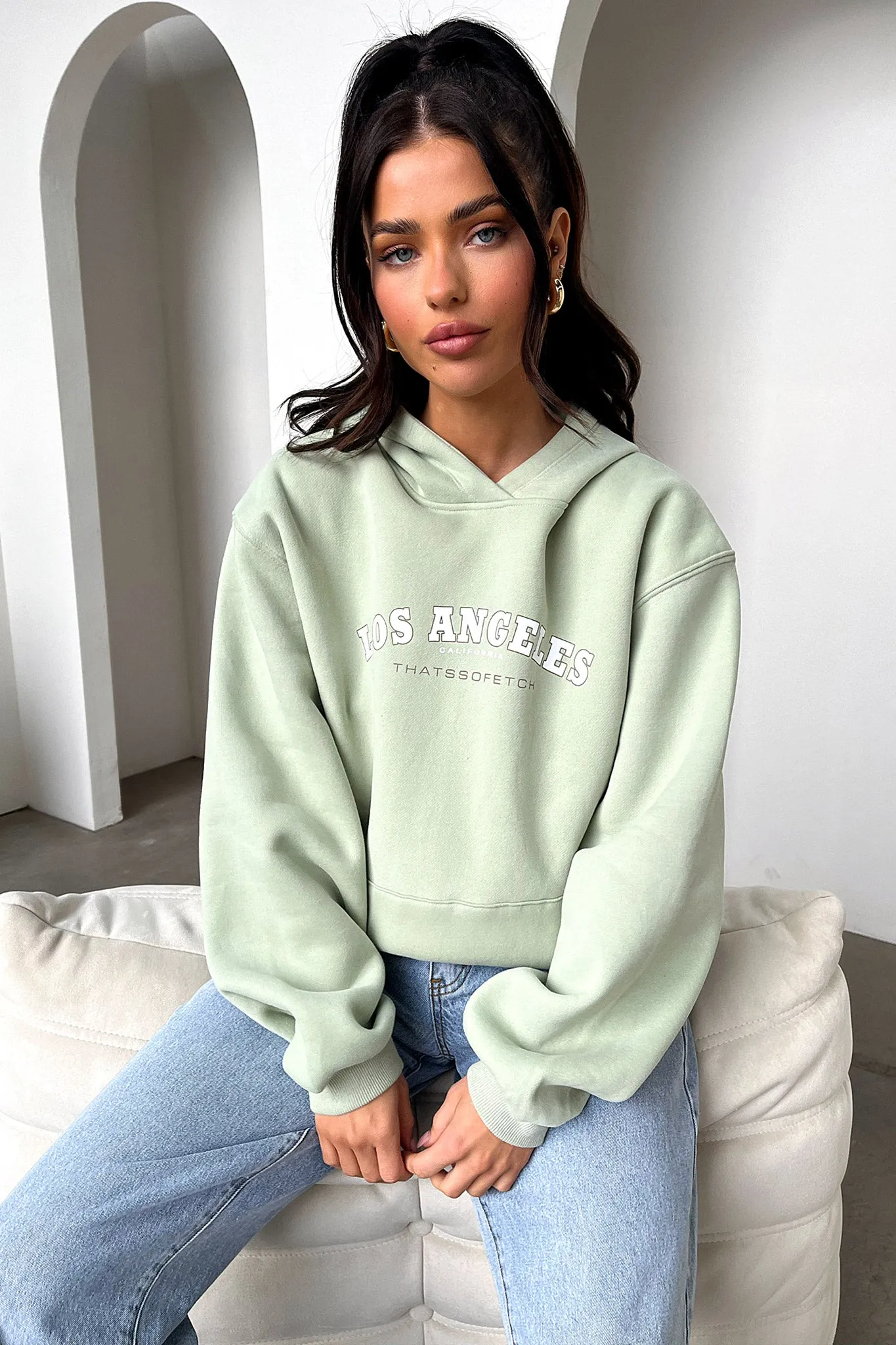 Los Angeles Hoodie - Sage sold by Thats So Fetch product image thumbnail 5