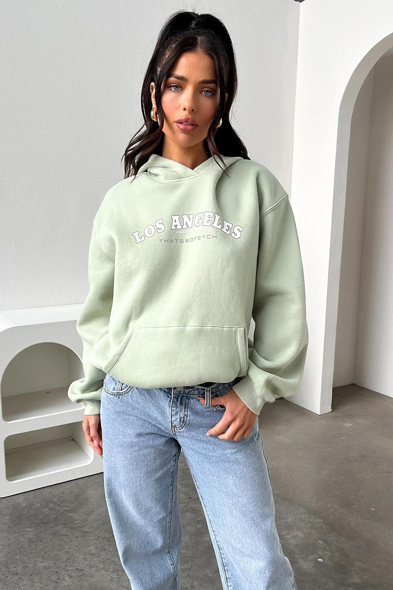 Los Angeles Hoodie - Sage sold by Thats So Fetch product image thumbnail 2