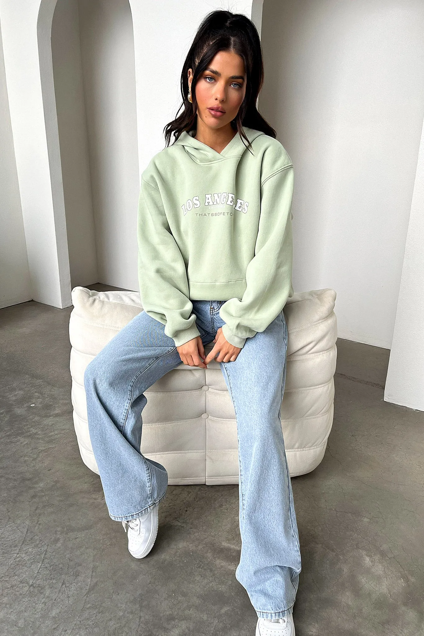 Los Angeles Hoodie - Sage sold by Thats So Fetch product image thumbnail 3