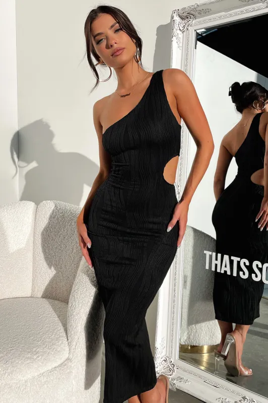 Trami Midi Dress - Black sold by Thats So Fetch