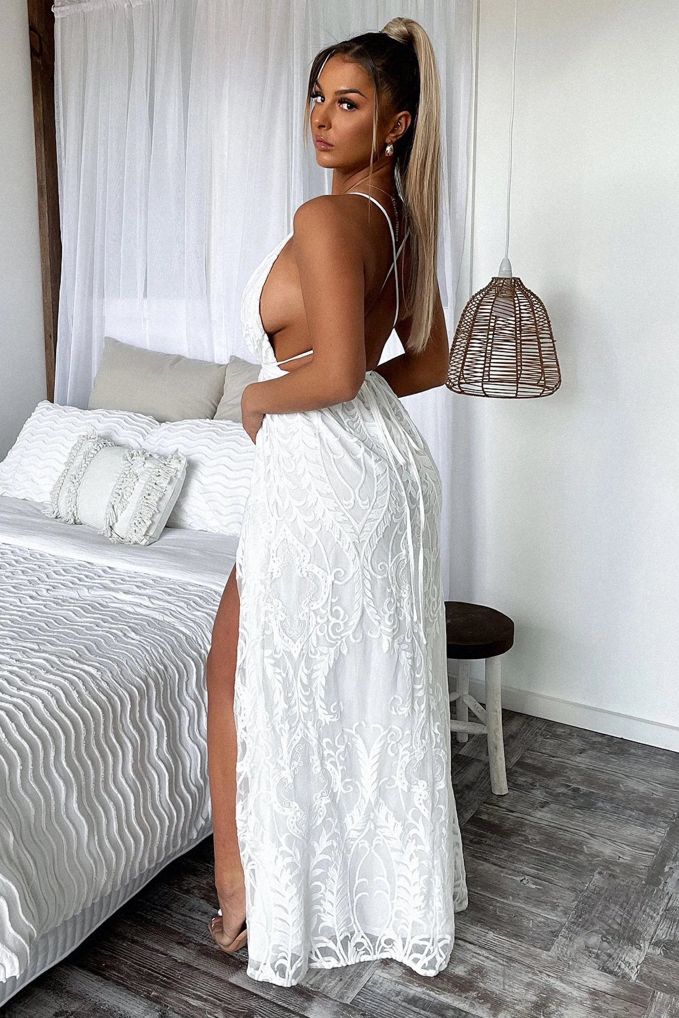 Scarlett Halter Maxi Dress - White sold by Thats So Fetch product image thumbnail 2